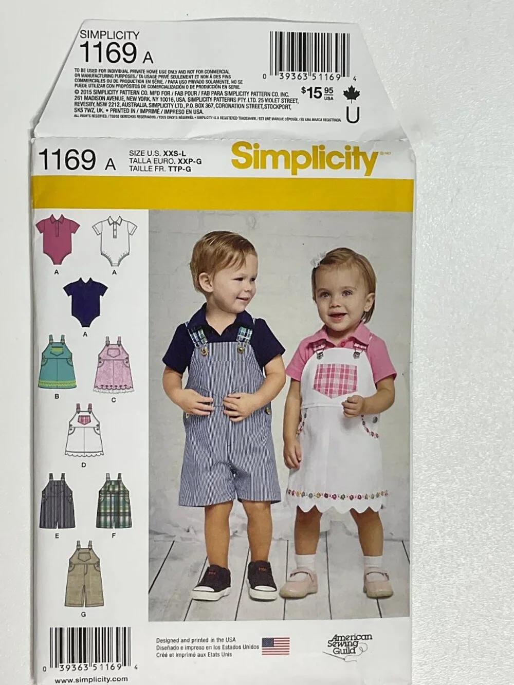 Simplicity 1169 & 1447 Baby Clothes Bundle Uncut Patterns XXS-L Unisex Sewing
